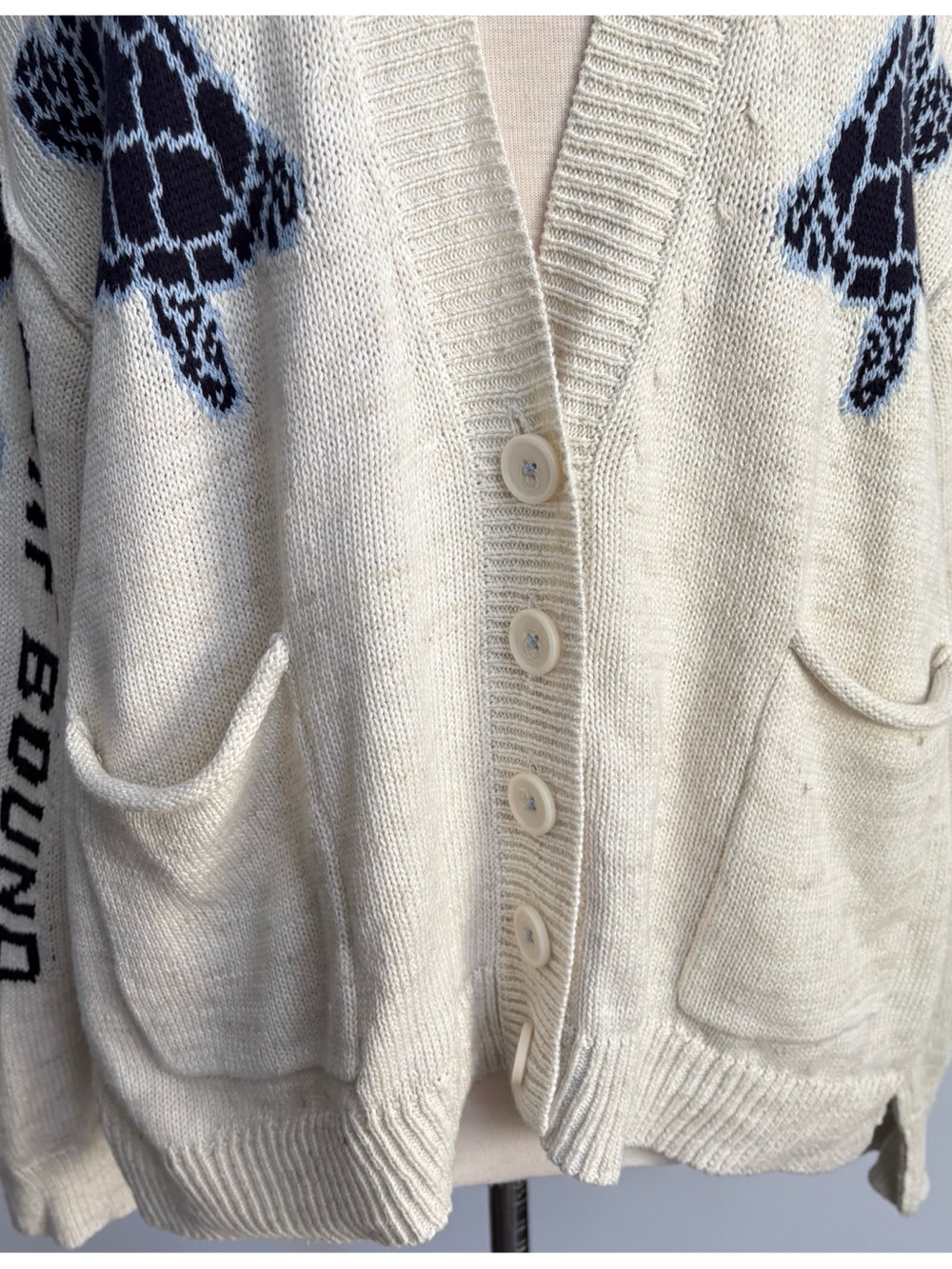 Anthropologie Pilcro Relaxed Sea Turtle Nautical Cardigan Sweater, M - Picture 17 of 17